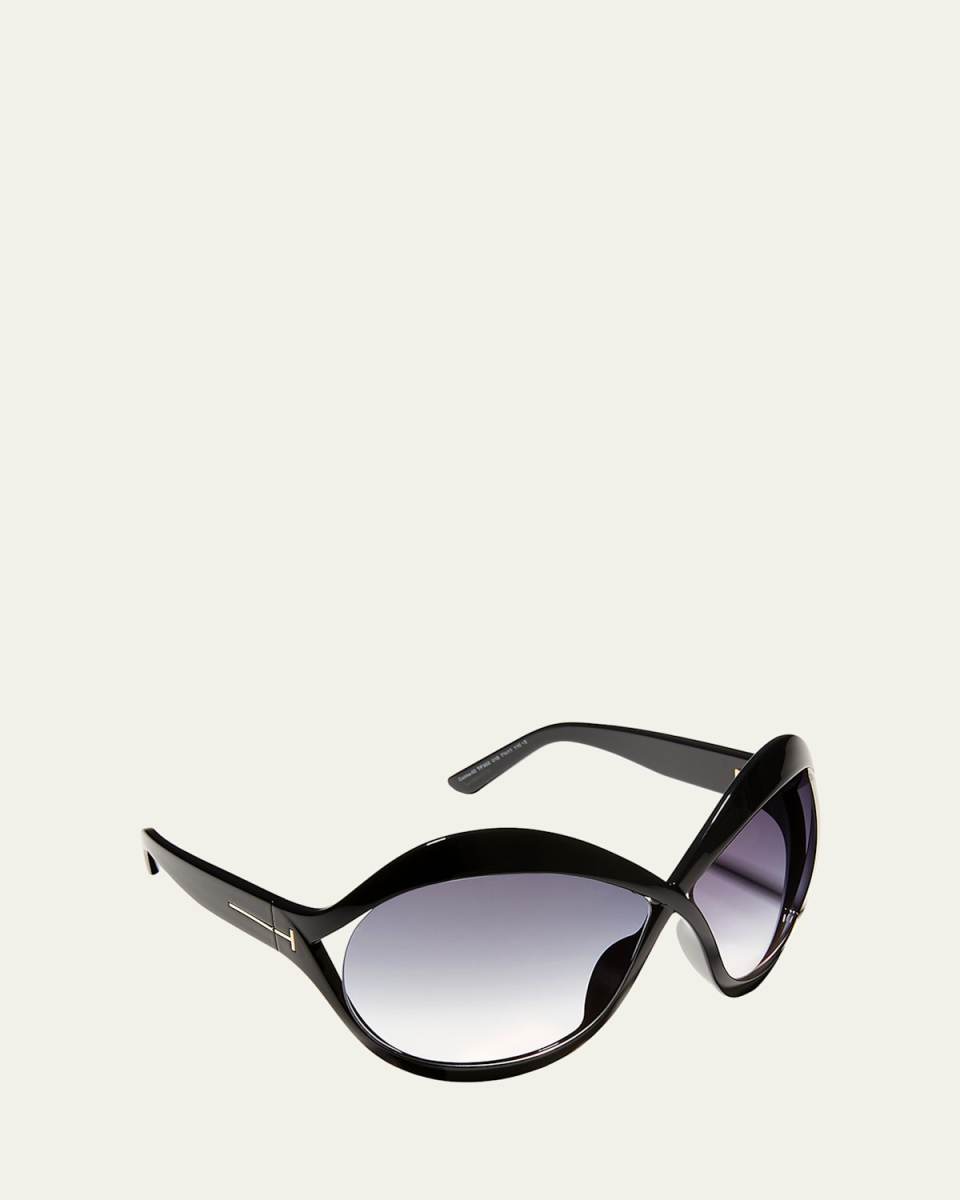 Carine Cross-Bridge Acetate Butterfly Sunglasses